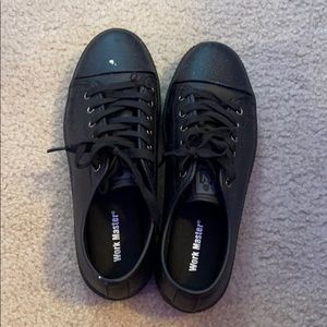 None slip black shoes